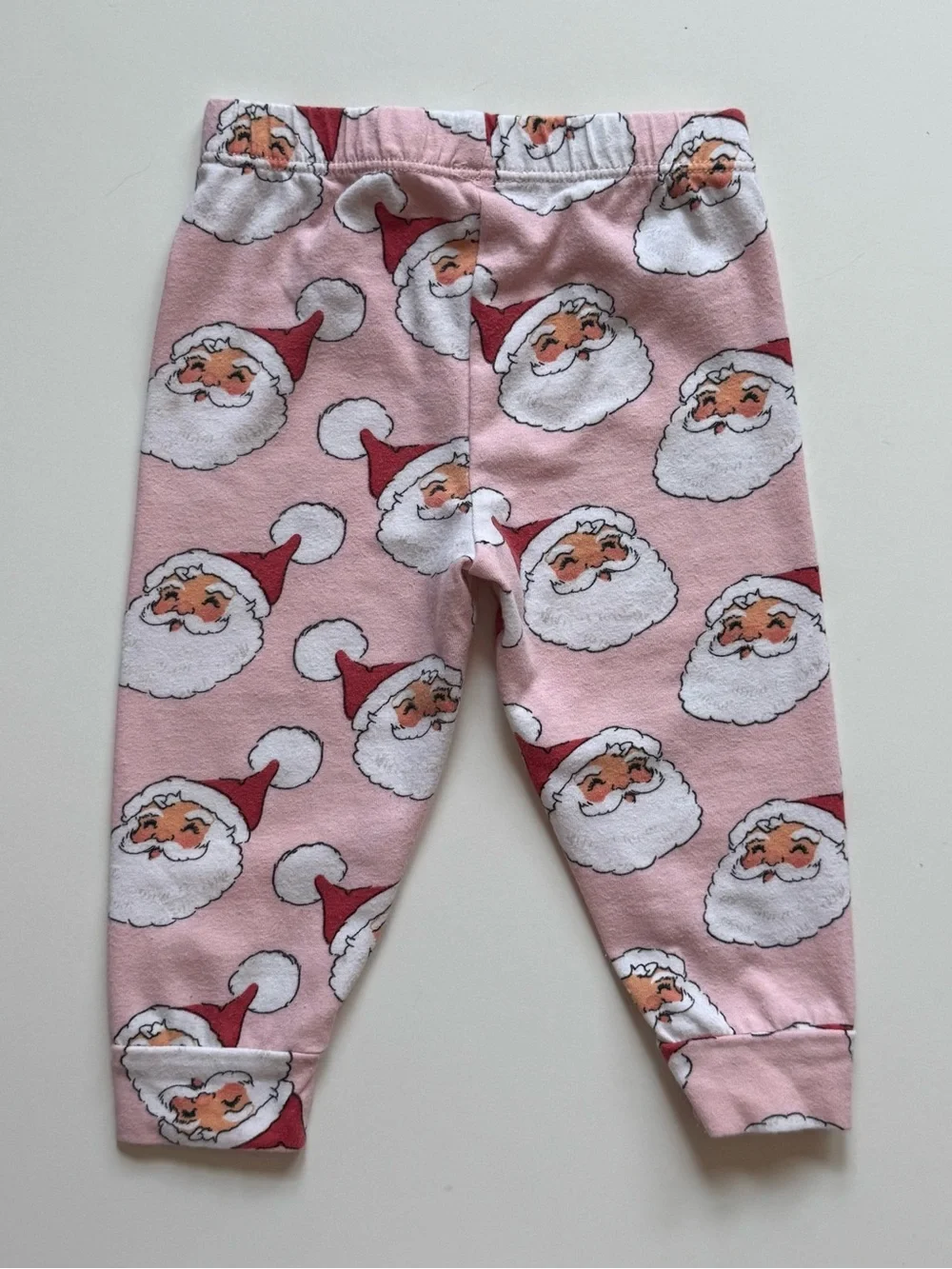 Pink Chicken Baby Girl Pink Santa Print Pajama Set - Size 6/12M